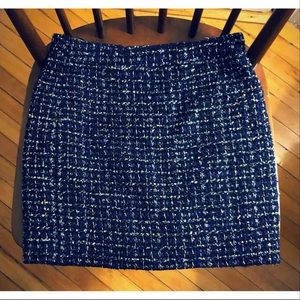 J. Crew Factory Navy Tweed Mini Skirt